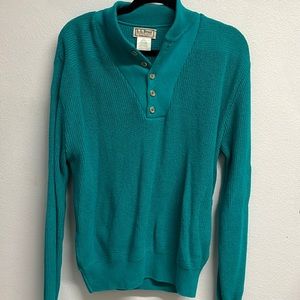 Teal L.L Bean button sweater